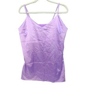 Lavender Satin Camisole Top NWOT 19" p2p